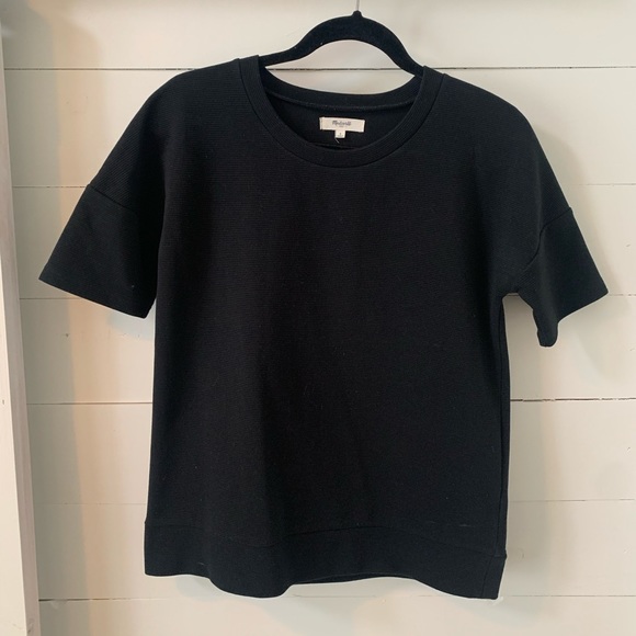Madewell Tops - Madewell Black Ribbed Short Sleeve Top